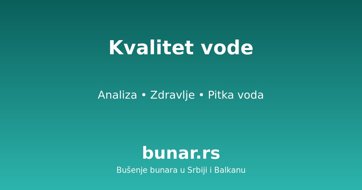 Kvalitet vode iz bunara: analiza, zdravlje, pitka voda