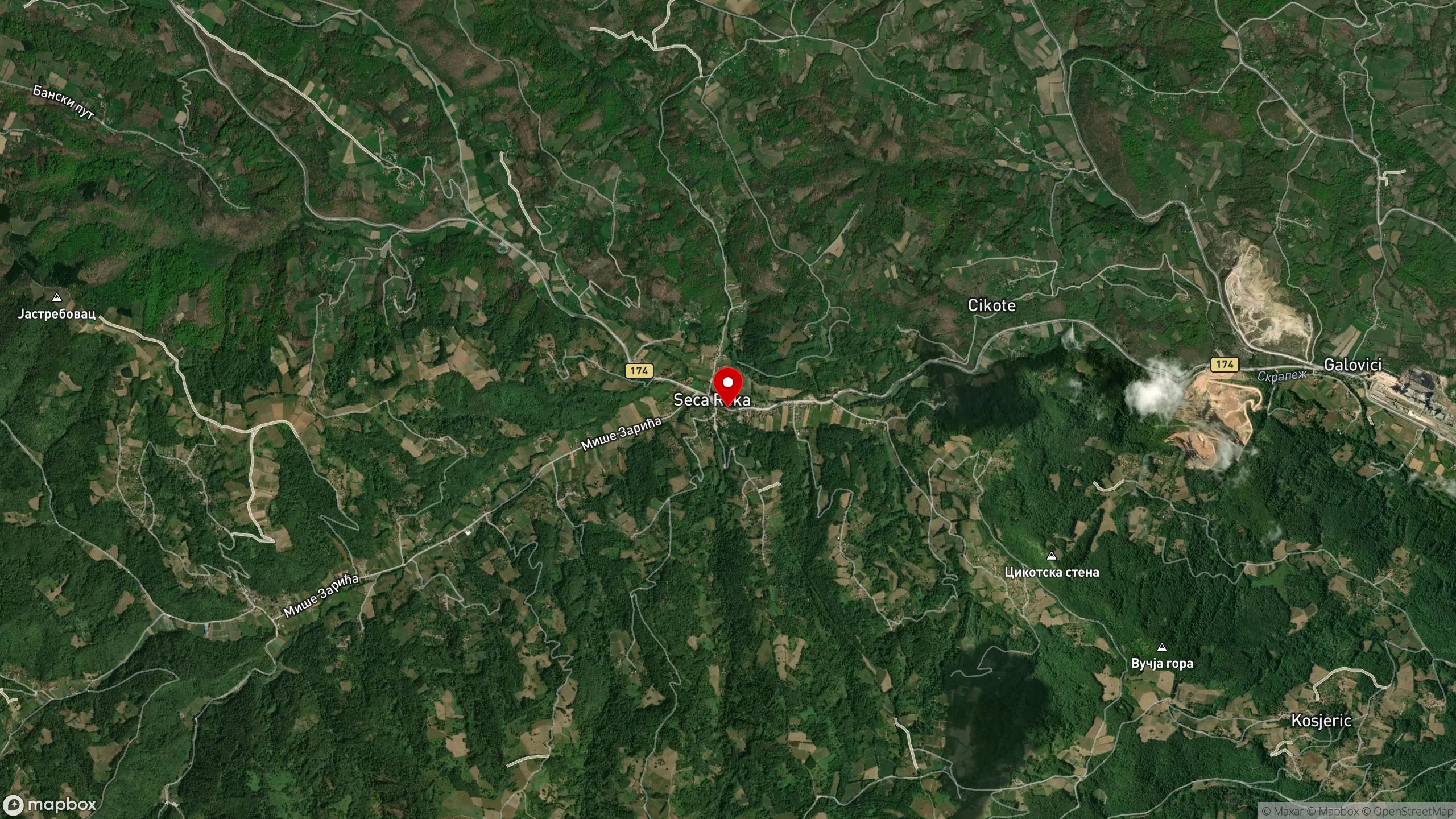 Seča Reka — satelitski snimak
